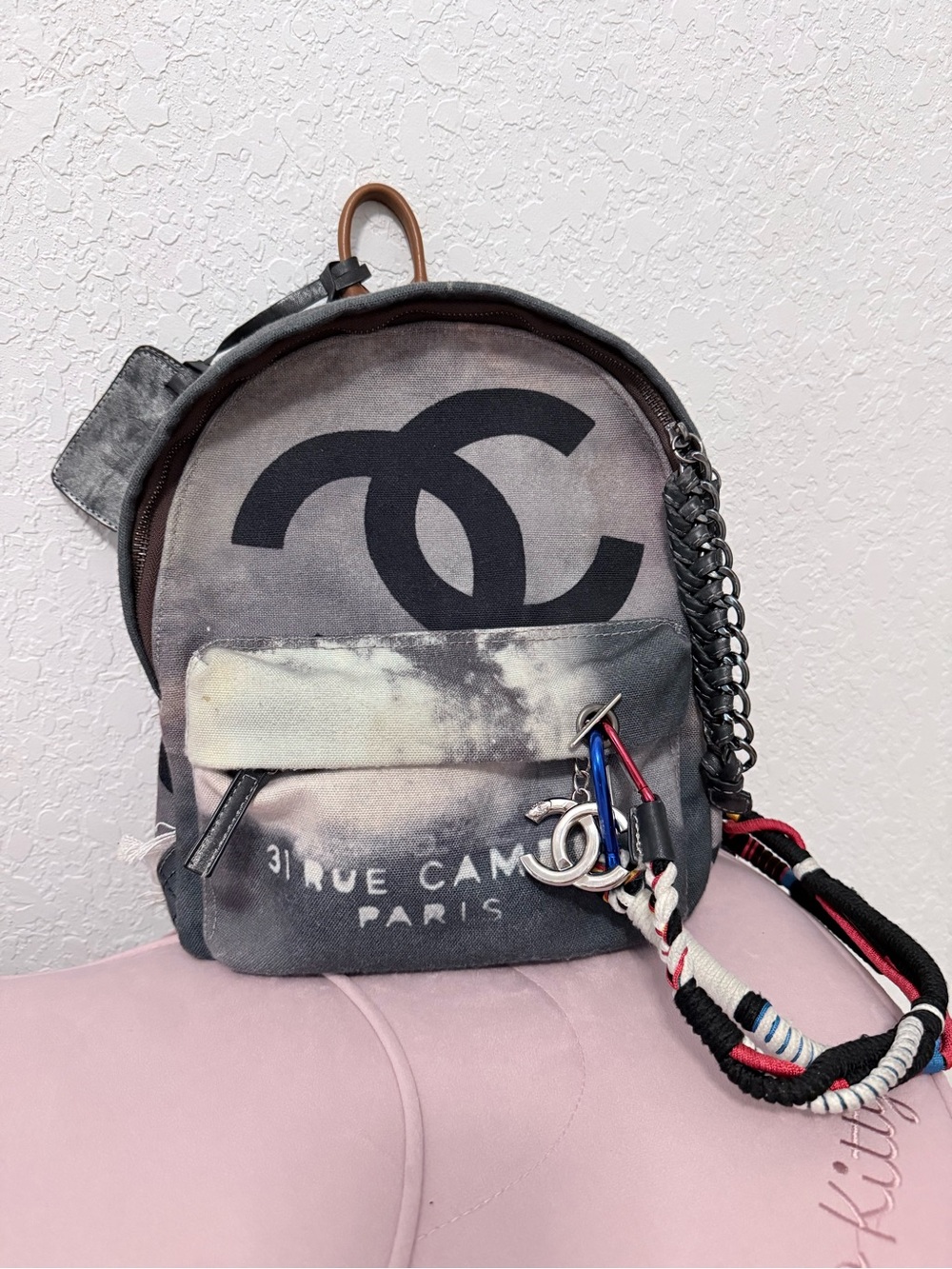 Chanel-Style Graffiti Backpack